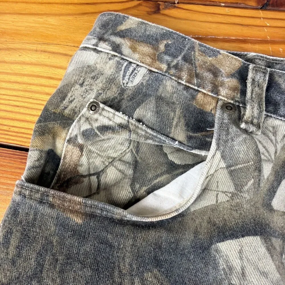 Vintage 90s Wrangler Real Tree Camo Pants Double Knee Straight Leg Men’s 40x30